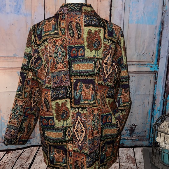 Vintage White Stag Plus artsy eclectic blazer jacket - Picture 5 of 10